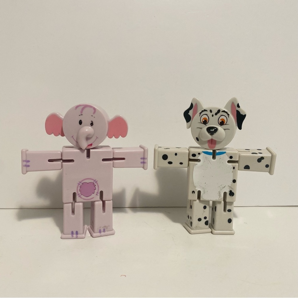 Disney Stretchy Figure Lot 101 Dalmatian Dog Winnie the Pooh Heffalump Vintage